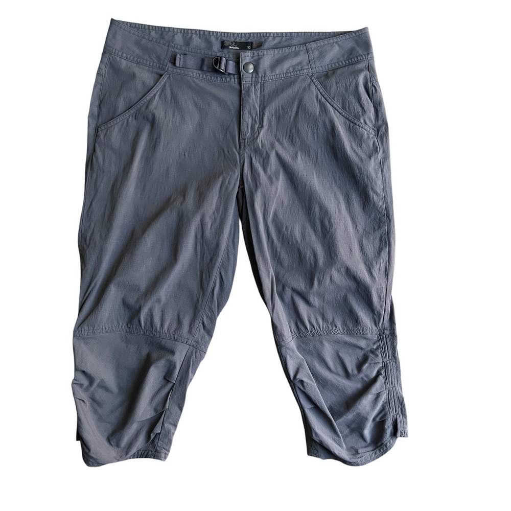 Prana Halle Capri Pants Womens 10 Gray‎ Hiking Outdoor Zion Stretch Gorpcore